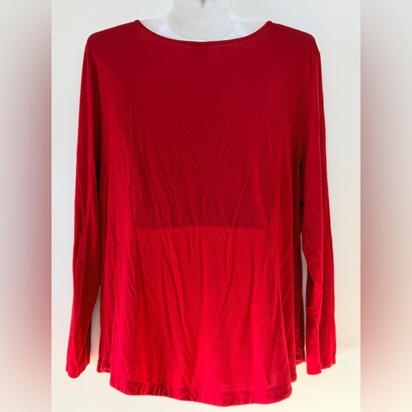 Soma Red V-Neck Long Sleeve Ultra Soft Stretchy Top Women size L Comfy - Picture 3 of 6
